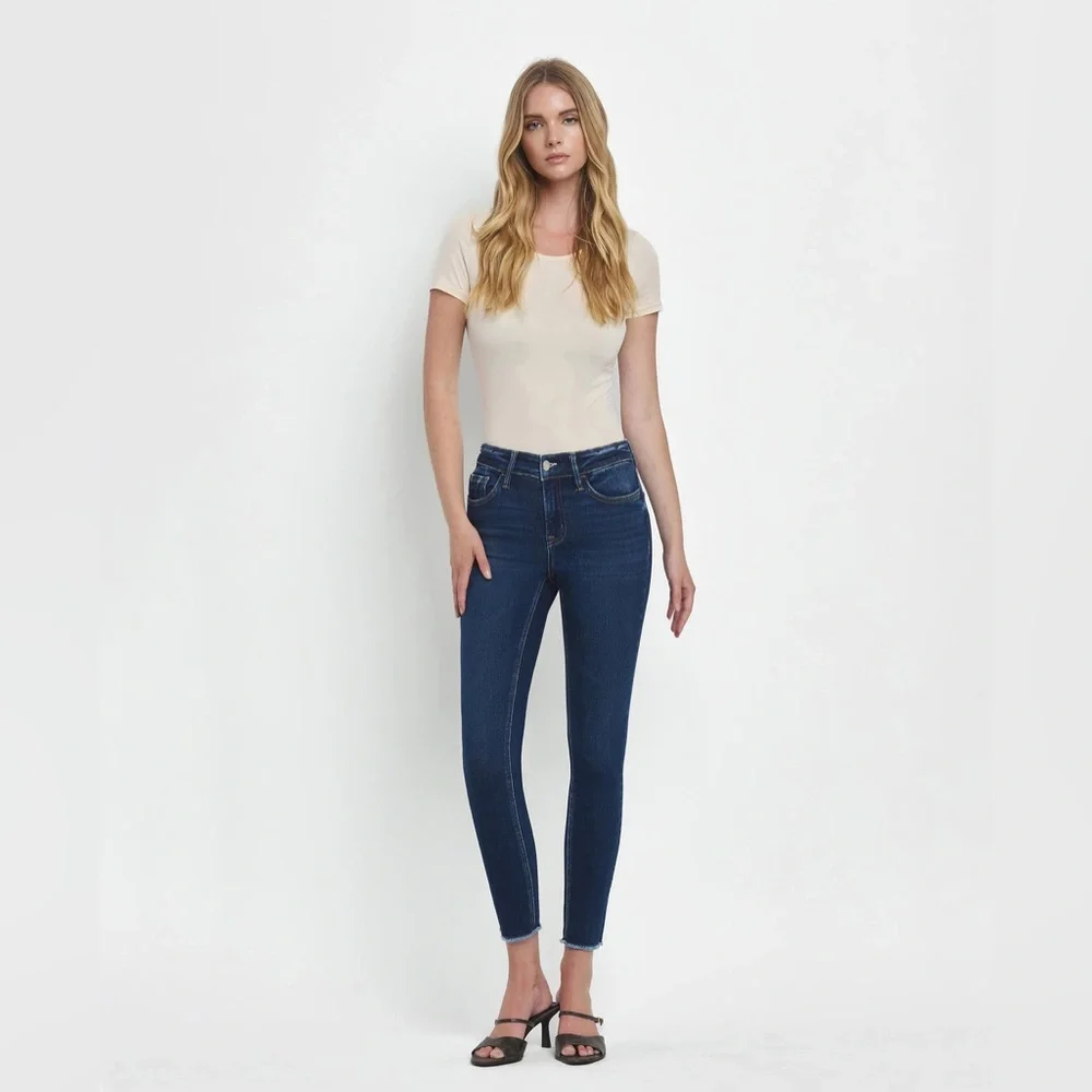 Vervet Emerson Mid Rise Raw Hem Crop Skinny Jeans Size 31 - Picture 6 of 7
